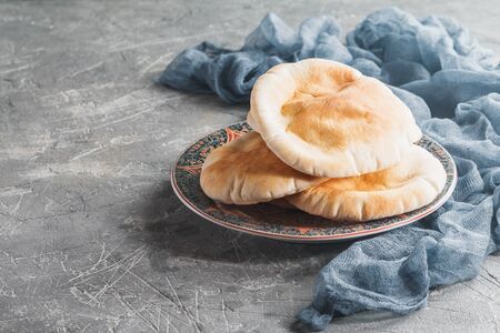 Pita or Arabic breadの写真素材