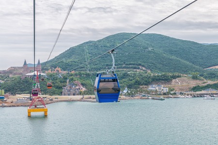 cableway leading to Vinpearlの写真素材