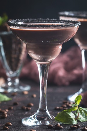 glasses of coffee cocktailの写真素材