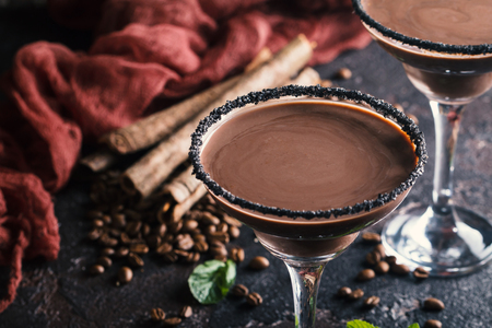 glasses of coffee cocktailの写真素材