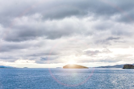 Windstorm over Baikal lakeの写真素材