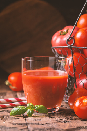 Glass of tomato juiceの写真素材