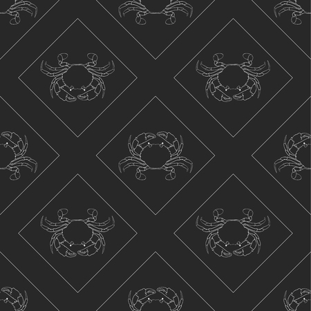 Red crabs on the dark backgroundのイラスト素材