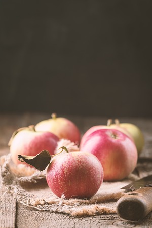 Fresh organic ripe applesの写真素材