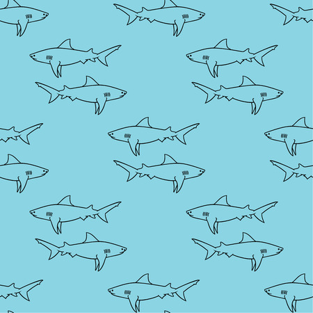 Pattern with sharksのイラスト素材