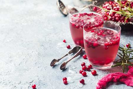Refreshing drink with cranberriesの写真素材