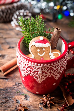 Christmas Decorations with Gingerbread manの写真素材