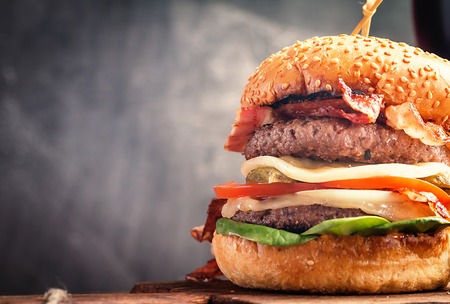 Delicious fresh homemade burgerの写真素材