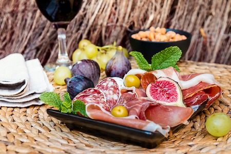 Italian antipasti plateの写真素材