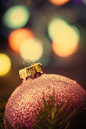 Purple Christmas ballの写真素材
