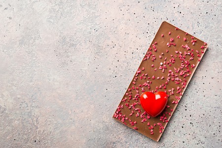 Chocolate bar with strawberryの写真素材