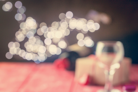 valentine background of wine and candleの写真素材