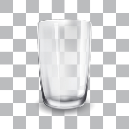 Vector illustration of empty glass cup on transparent background.のイラスト素材