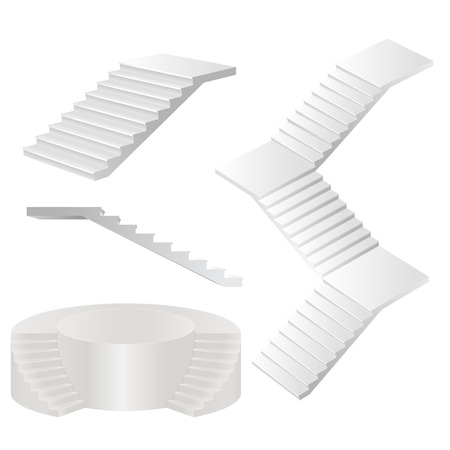 White stairs set.のイラスト素材