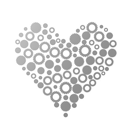 Gears in shape of heartのイラスト素材