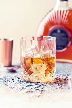 Glass of scotch whiskeyの写真素材