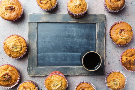 Healthy out banana muffinsの写真素材