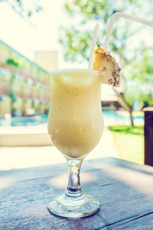 Cold pina colada cocktailの写真素材
