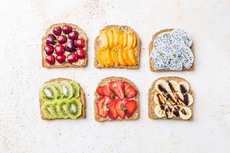 Sandwiches of toast with peanut butteの写真素材
