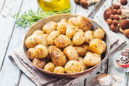 Roasted baby potatoesの写真素材
