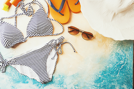 Summer beach setの写真素材