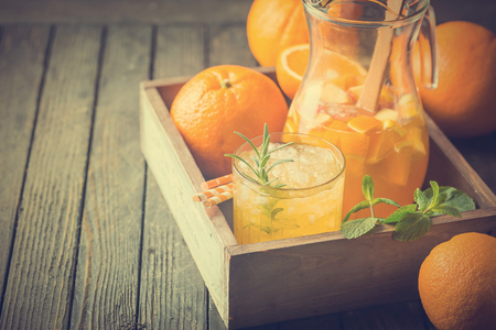 Glass of fresh orange juiceの写真素材