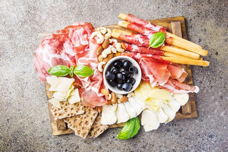 Cold meat plate with cheeseの写真素材