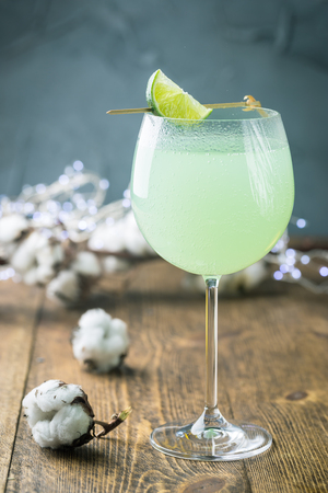 summer drink with limeの写真素材