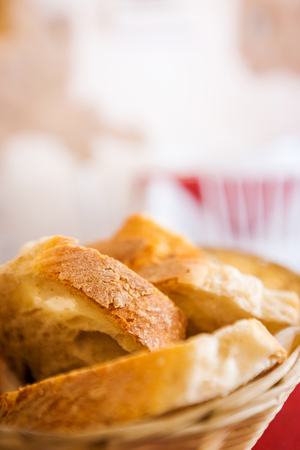 Sliced ciabatta breadの写真素材