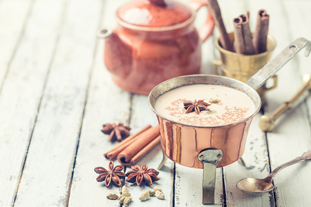 Indian masala chai teaの写真素材