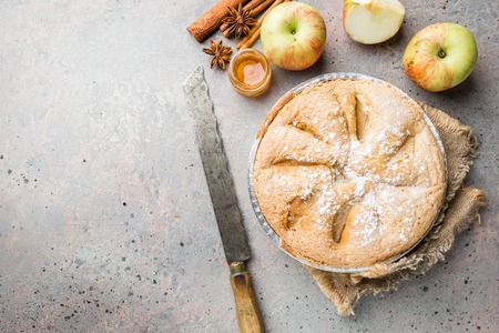 Apple pies and ingredientsの写真素材