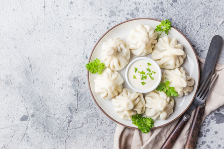Georgian dumplings Khinkaliの写真素材