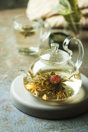 Blooming tea flowerの写真素材