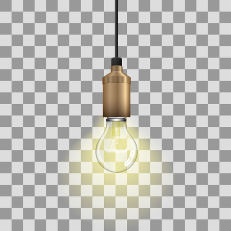 Realistic glow bulbの写真素材