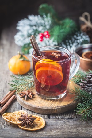 Christmas mulled red wineの写真素材