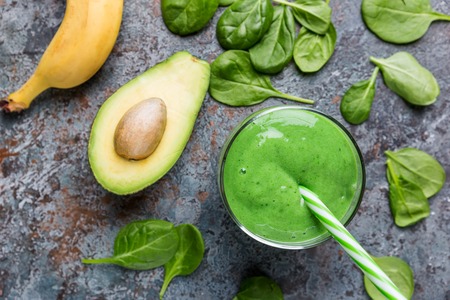 Healthy green smoothieの写真素材