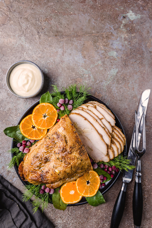 Roasted turkey breastの写真素材