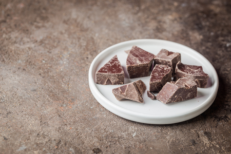 Dark chocolate piecesの写真素材