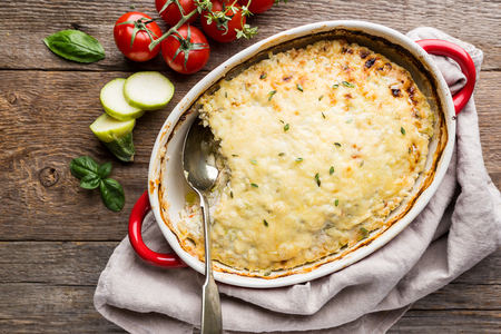 Casserole with chicken and zucchiniの写真素材