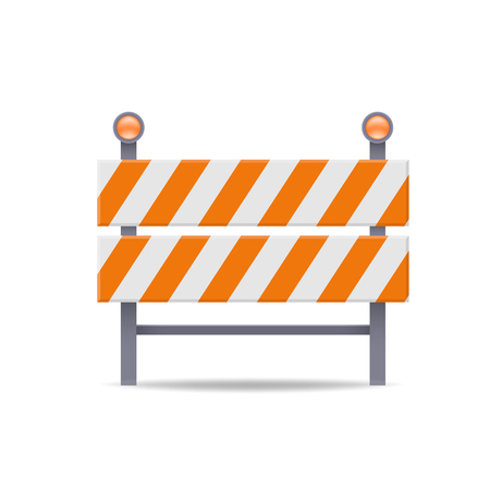 road barrier flat vector icon against whiteのイラスト素材