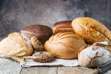 Assortment of baked breadの写真素材