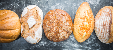Assortment of baked breadの写真素材