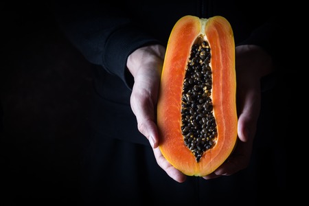 Papaya exotic fruitの写真素材