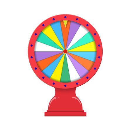 Colorful fortune wheel in flat style. Vector illustration.のイラスト素材