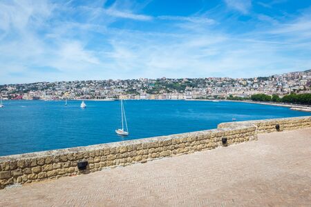 View of the coast of Naples, Italy.の写真素材