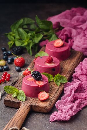 Summer dessert with berriesの写真素材