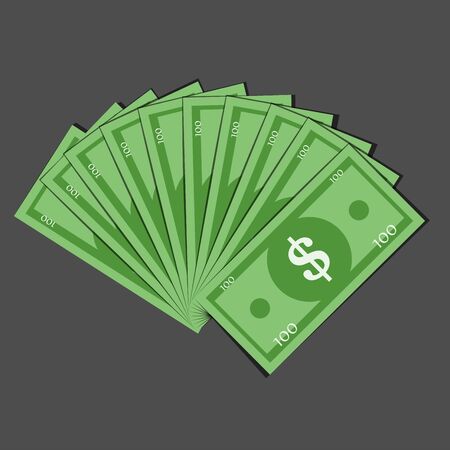 Vector Dollar fan flat iconのイラスト素材