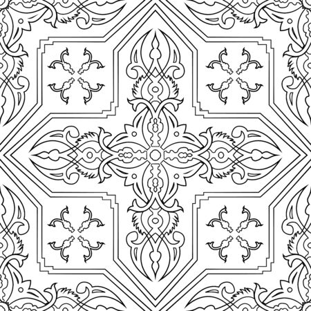 black and white seamless on whiteのイラスト素材