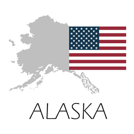 Happy Alaska Day graphic mapのイラスト素材