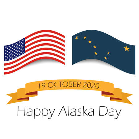 Flag of Alaska and Usaのイラスト素材
